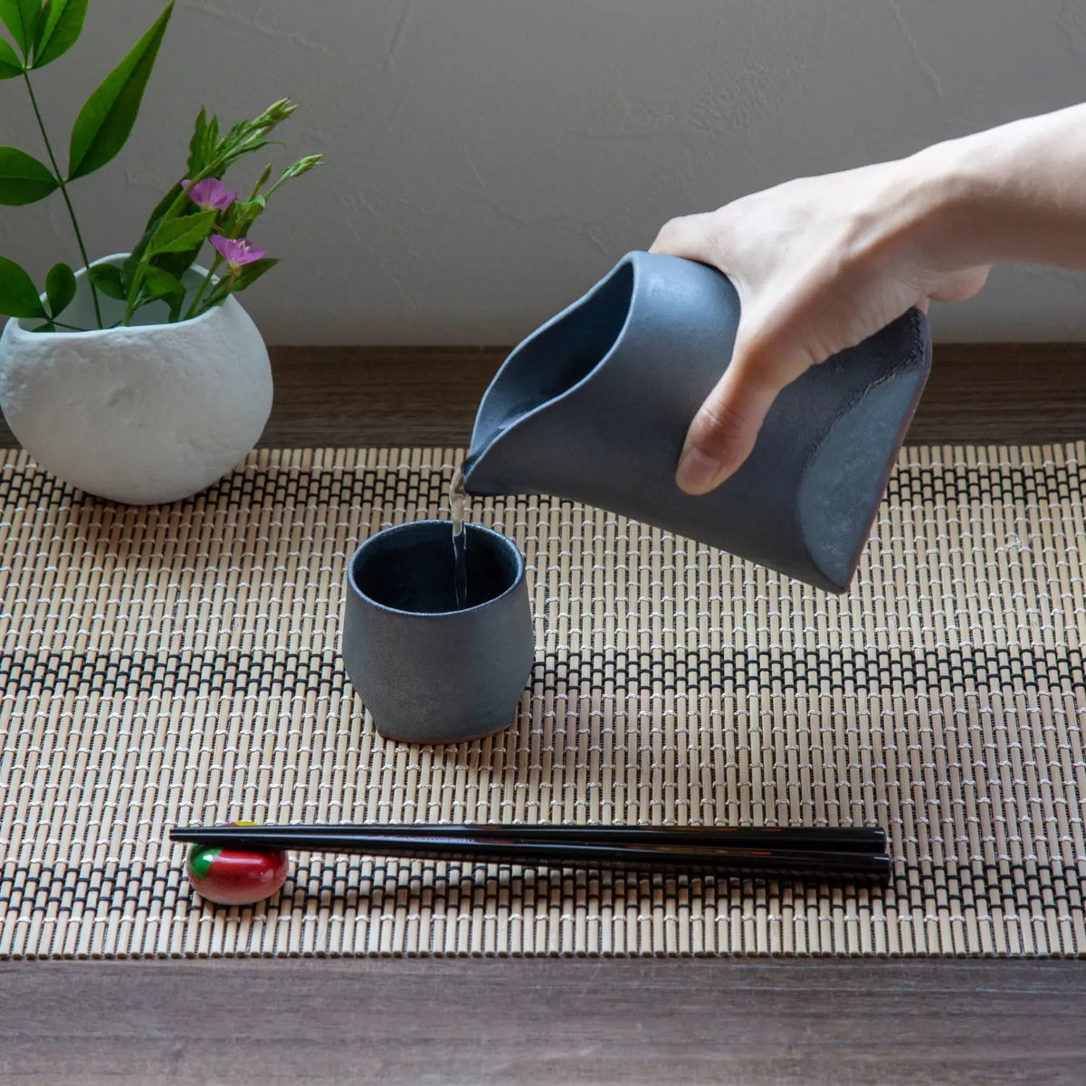 Marumi Yasuda Kawara TSUKI Ceramic Guinomi Sake Cup