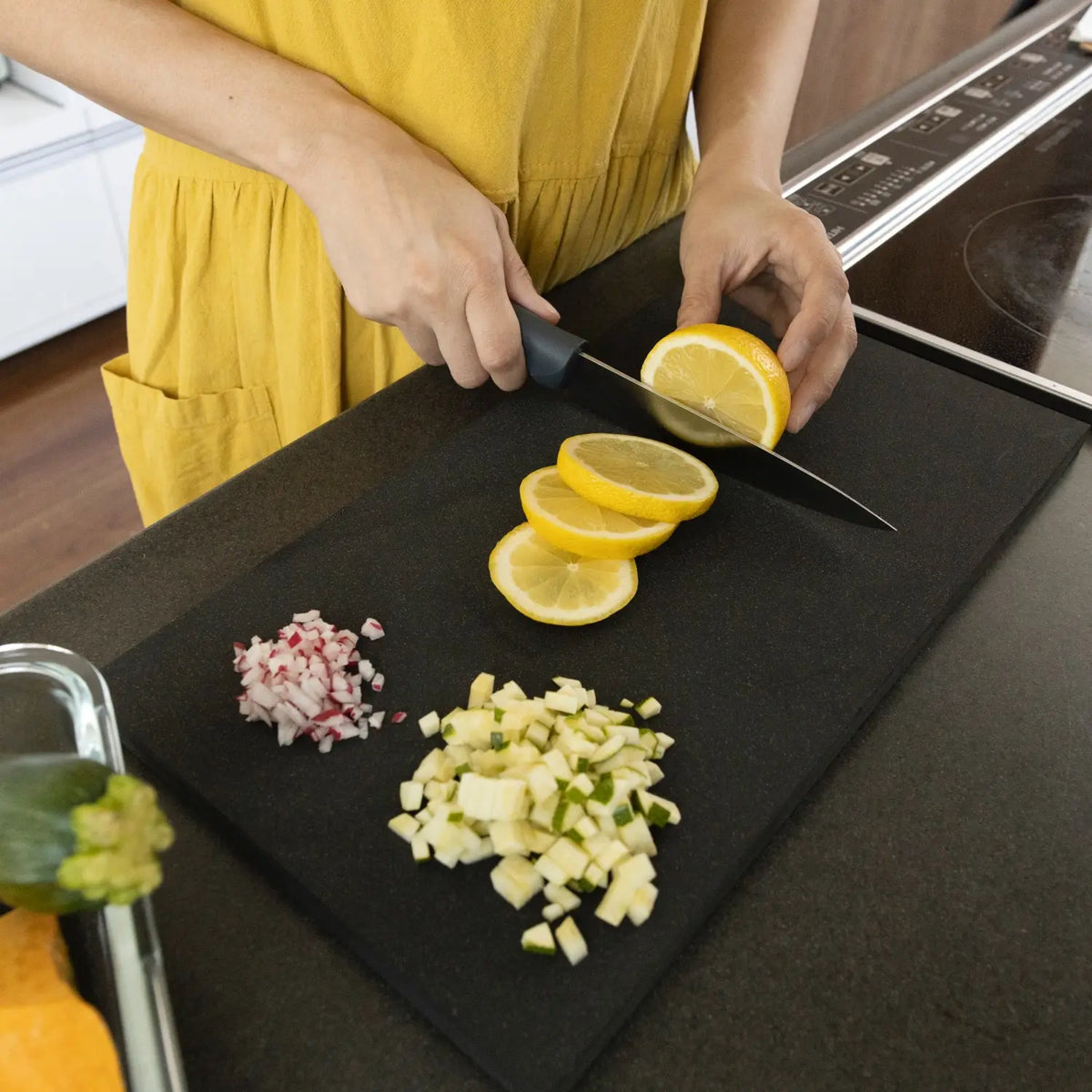 Parker Asahi Cookin Cut Synthetic Rubber Antibacterial Cutting Board Black