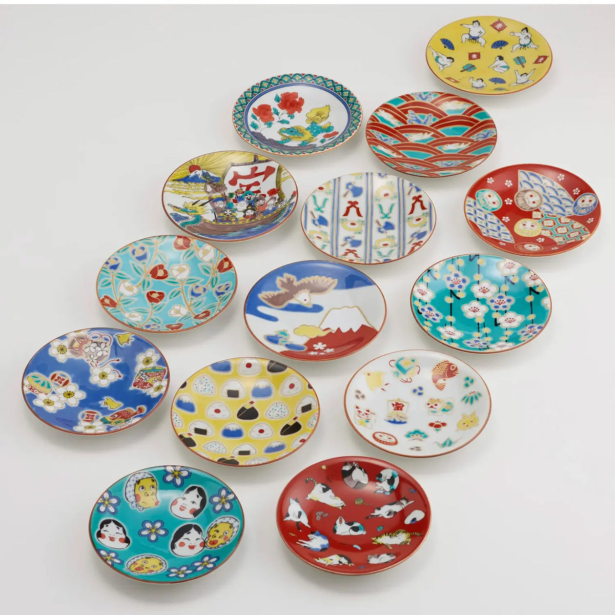 SEIKOU KISSYO II Kutani Porcelain Mamezara Small Plate Engimono