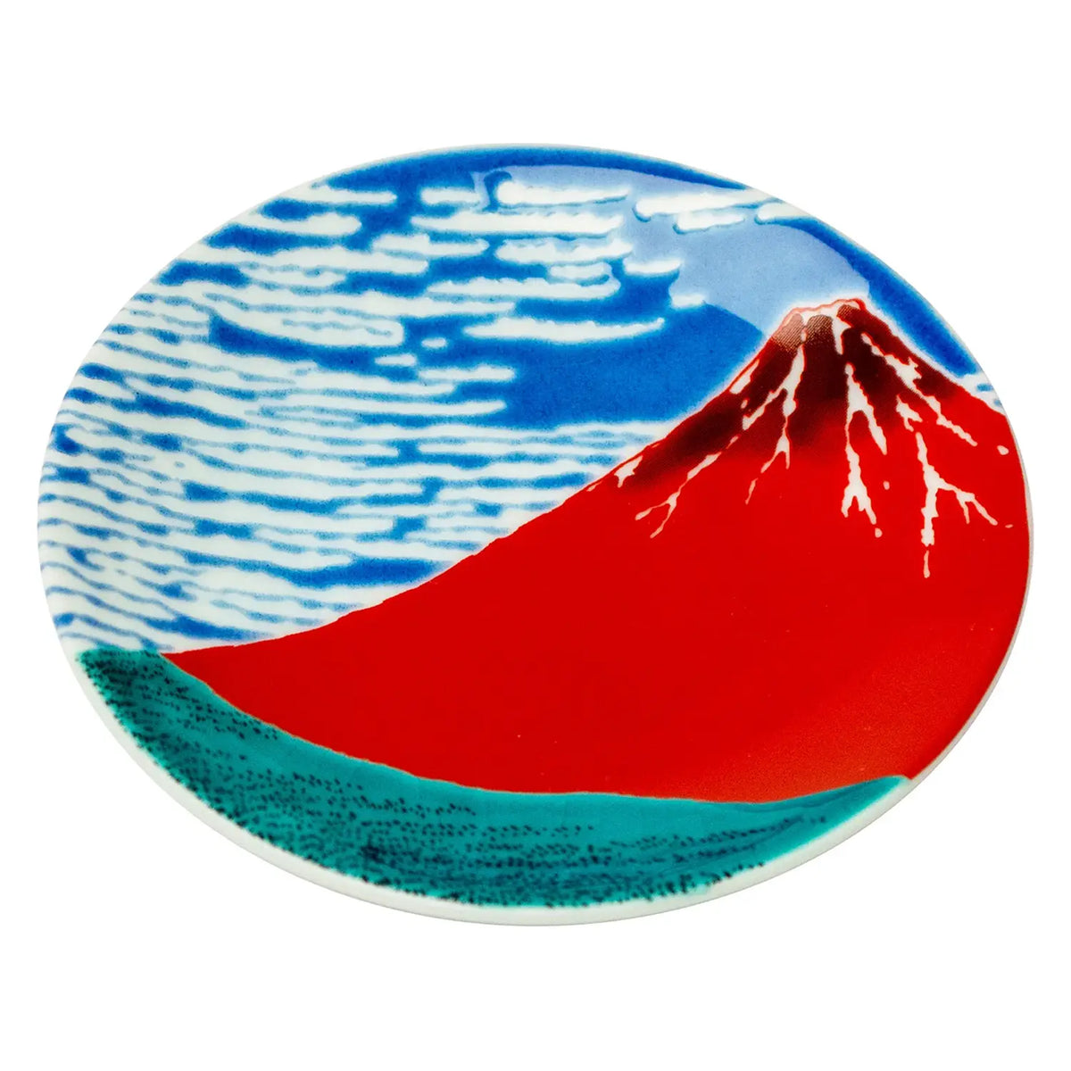 SEIKOU KISSYO Kutani Porcelain Mamezara Small Plate Akafuji