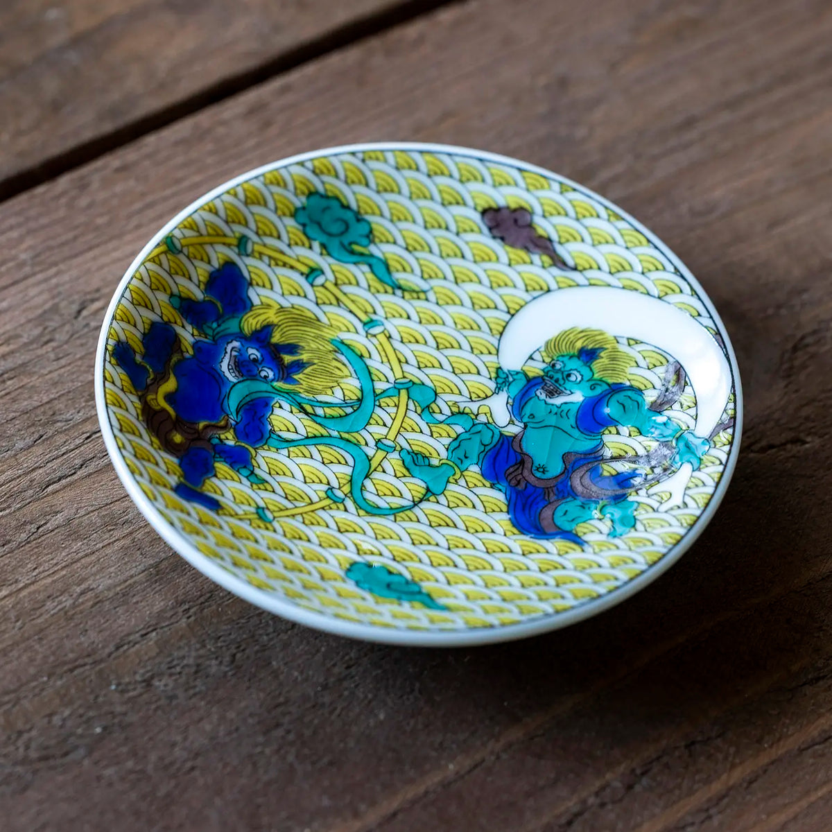 SEIKOU KISSYO Kutani Porcelain Mamezara Small Plate Banreki-Gosairyu