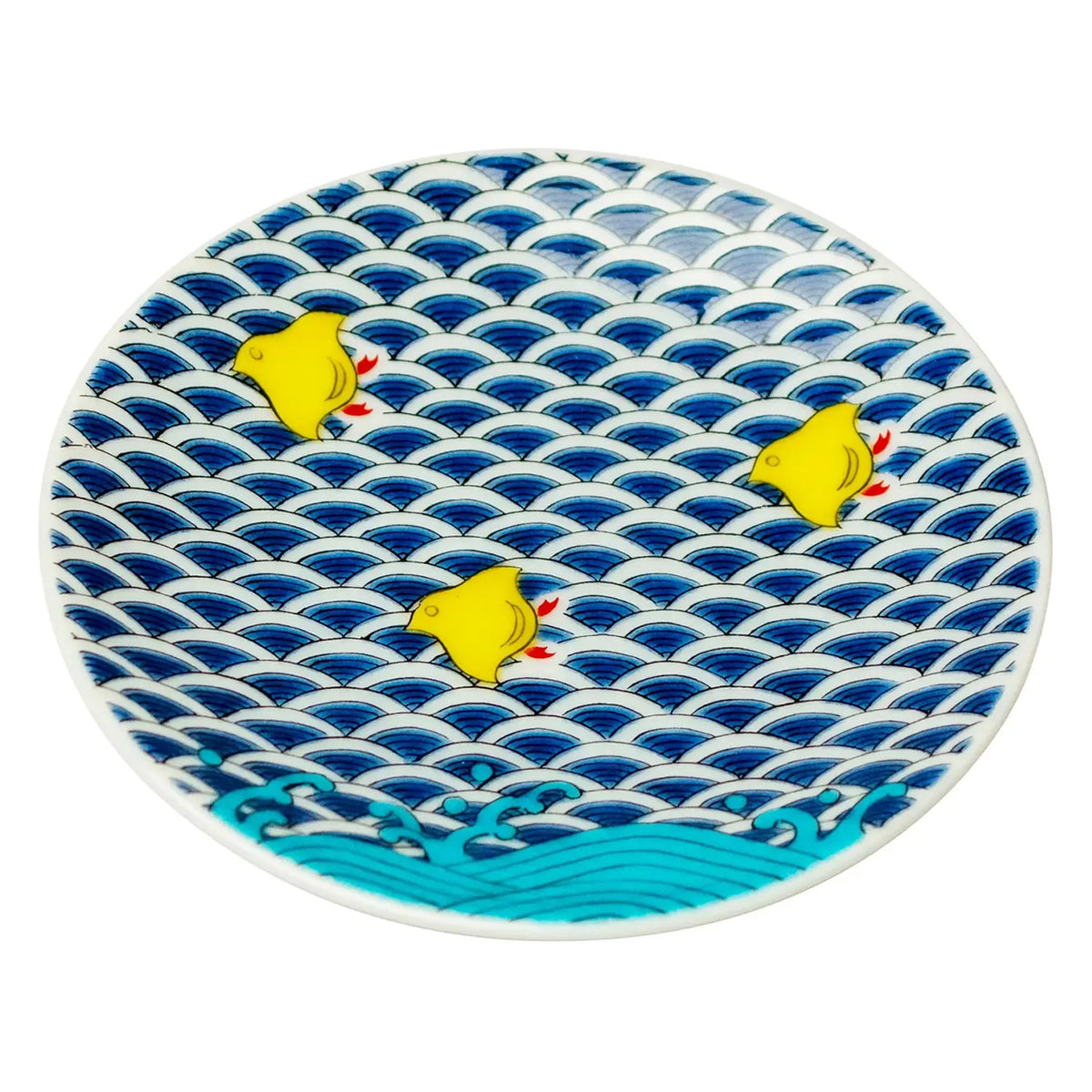 SEIKOU KISSYO Kutani Porcelain Mamezara Small Plate Chidori