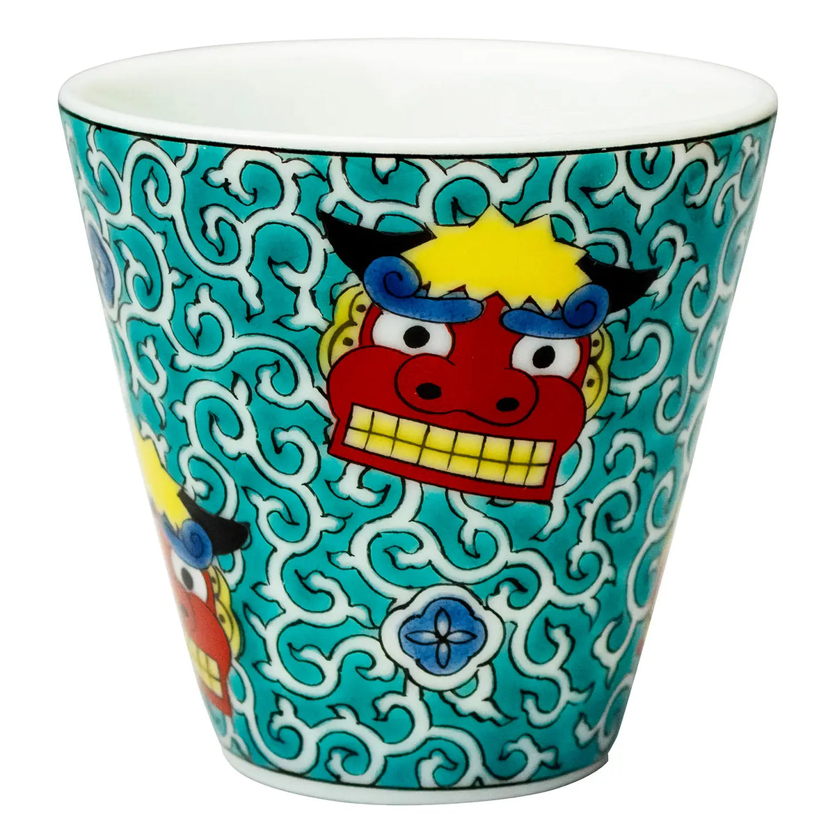 SEIKOU KISSYO Kutani Porcelain Soba Choko Cup Shishimai