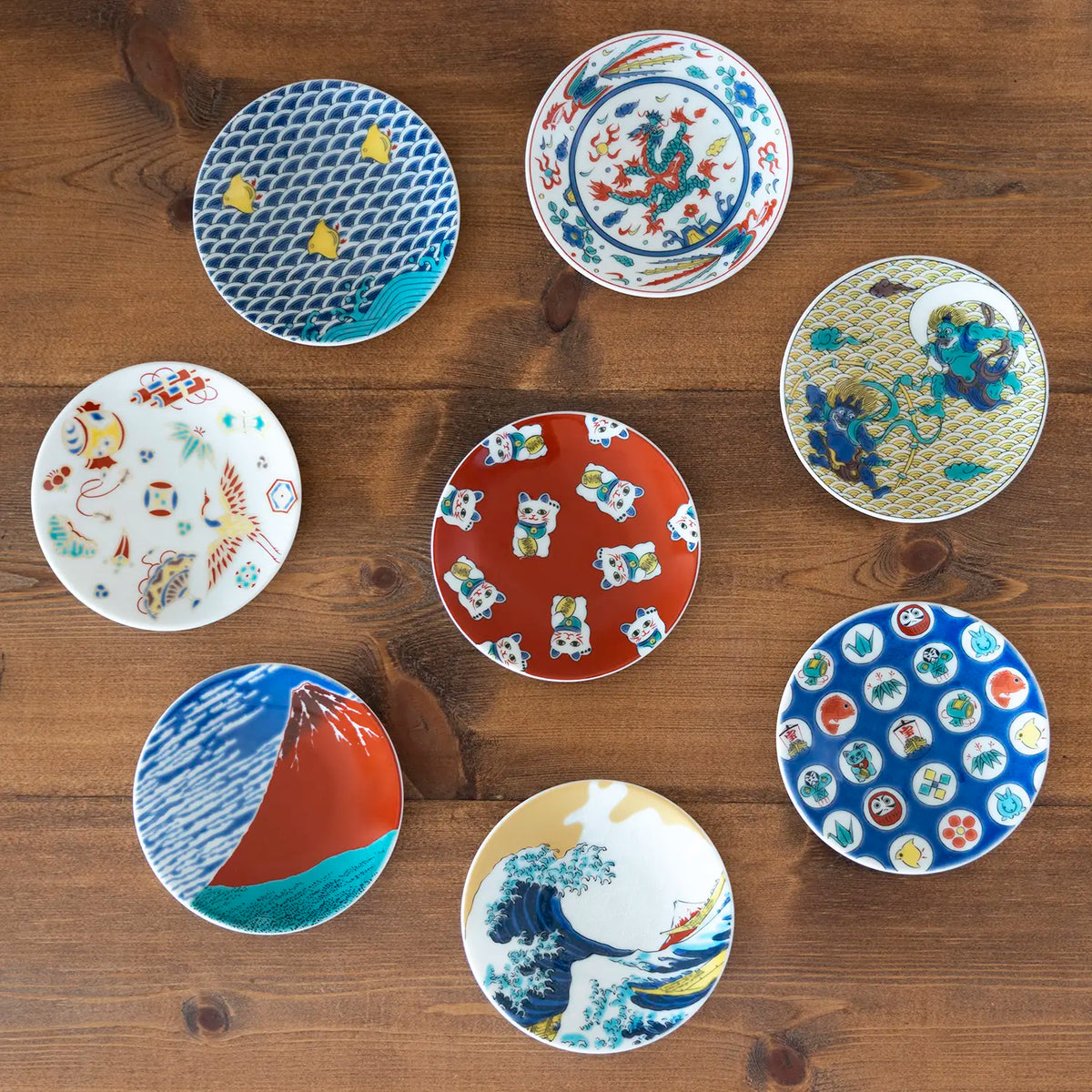 SEIKOU KISSYO Kutani Porcelain Mamezara Small Plate Akafuji