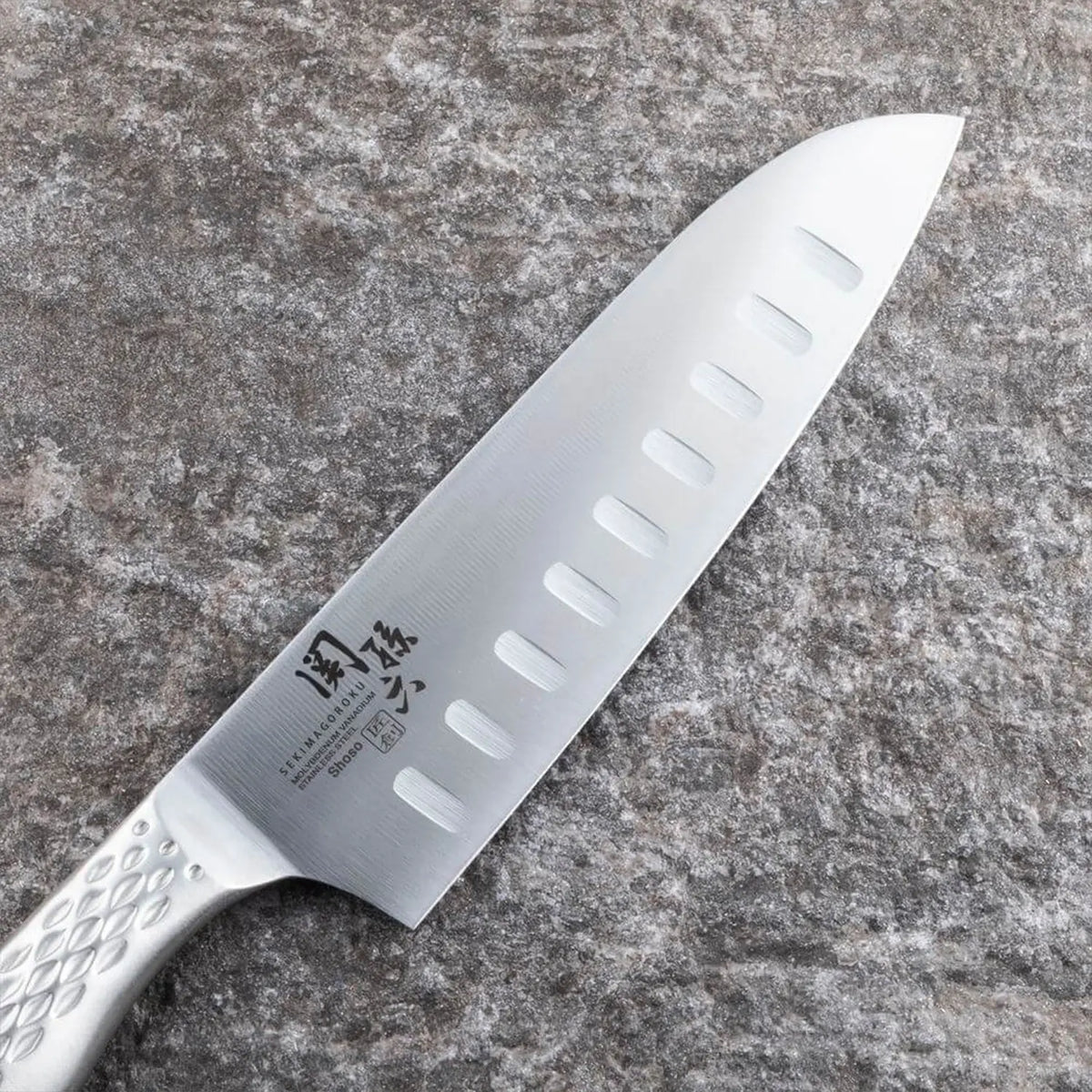 Seki Magoroku Shousou Stainless Steel Dimple Hollow Edge Santoku Knife