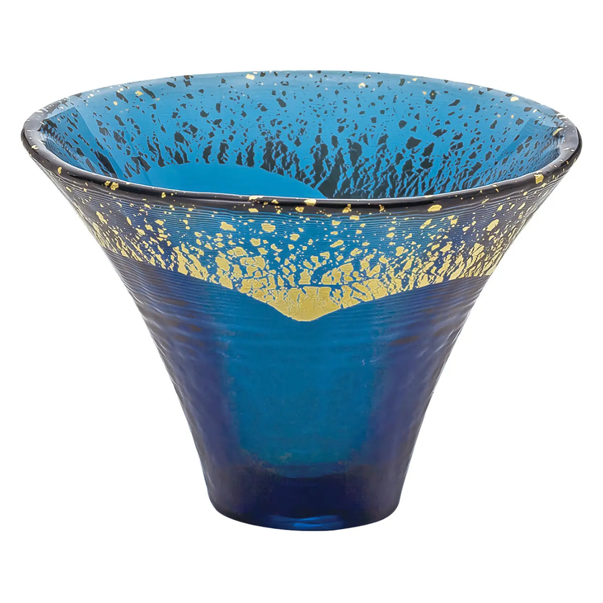 Toyo Sasaki Glass Mt. Fuji Soda Lime Glass Cold Sake Cup Navy Blue