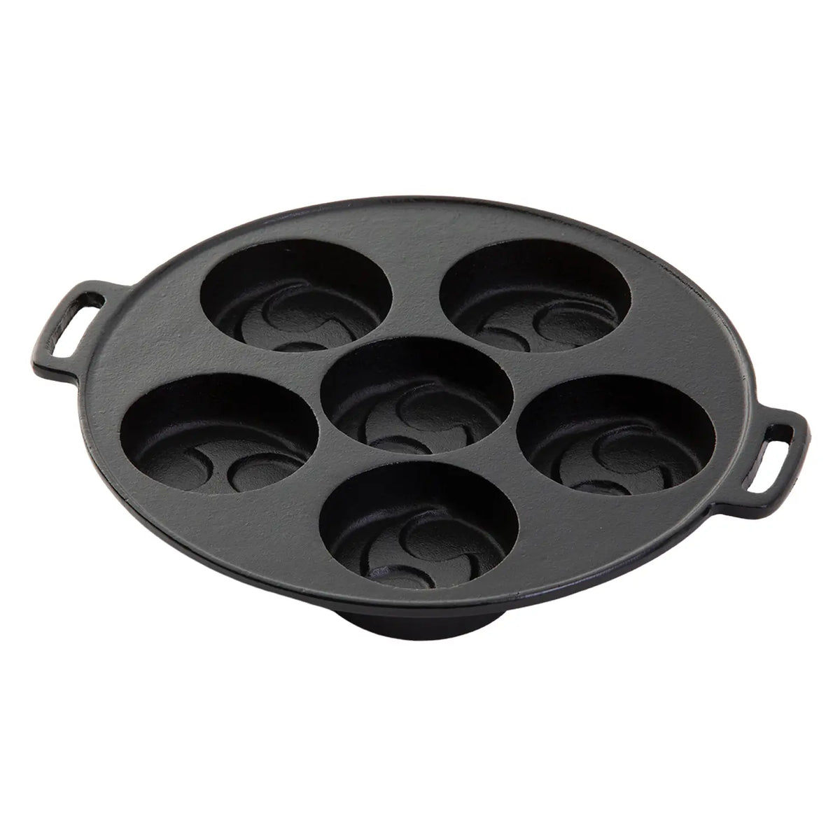 Asahi Chuzo Cast-Iron 6-Piece Obanyaki Pan (Tomoe Pattern)