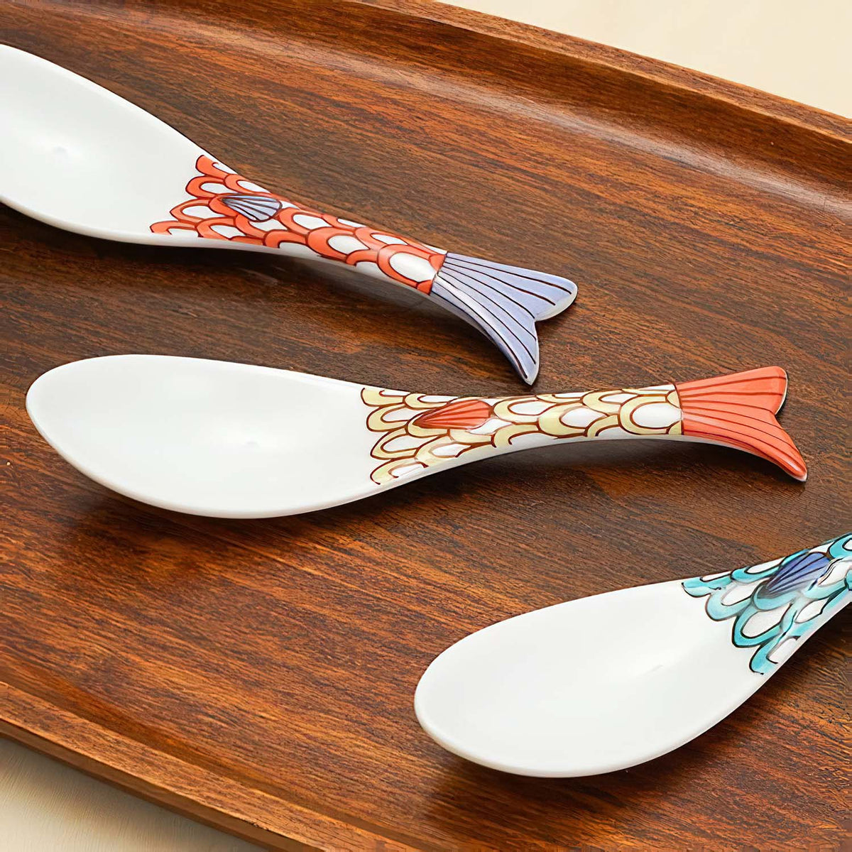 Harekutani Porcelain Fish Renge Spoon