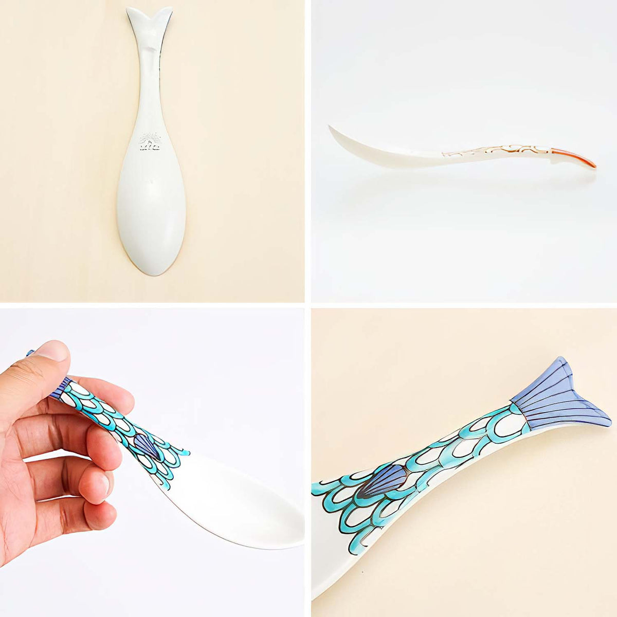 Harekutani Porcelain Fish Renge Spoon