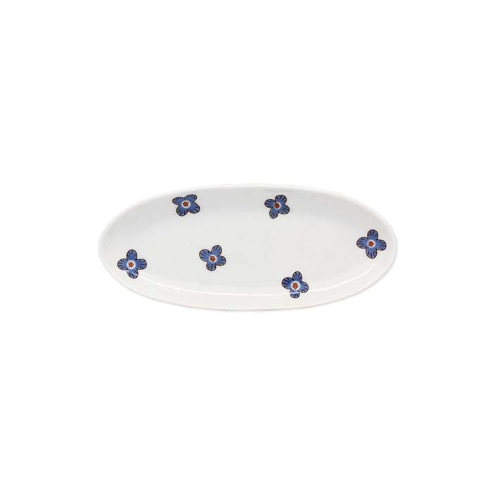 Harekutani Porcelain Flower Oval Plate