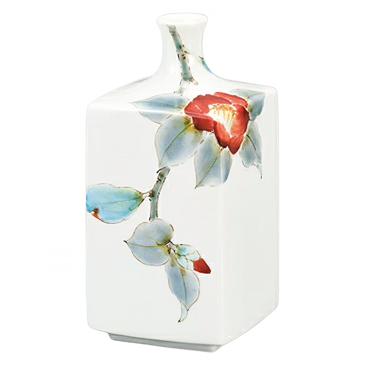 Kutani Ware Porcelain Single-flower Vase Camellia