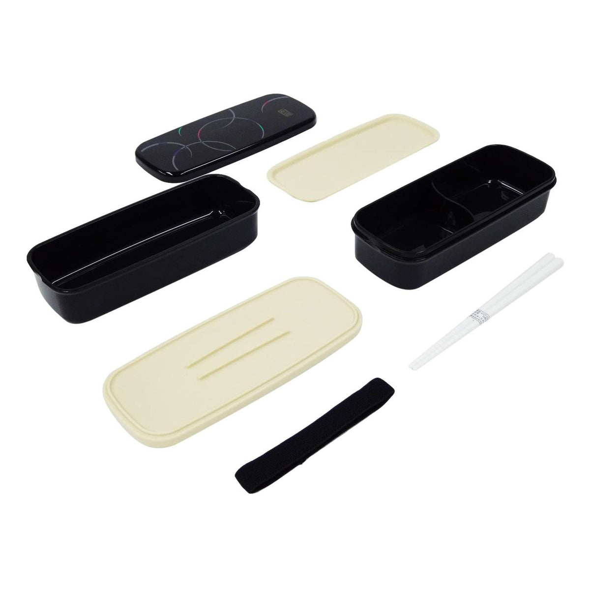 OSK Waon 2-Tier Nestable Bento Lunch Box with Chopsticks &amp; Lunch Bag Set