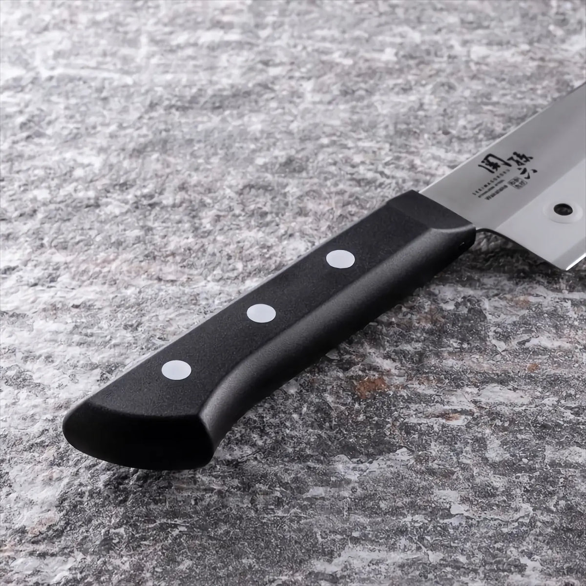 Seki Magoroku Wakatake Stainless Steel Perforated Santoku Knife