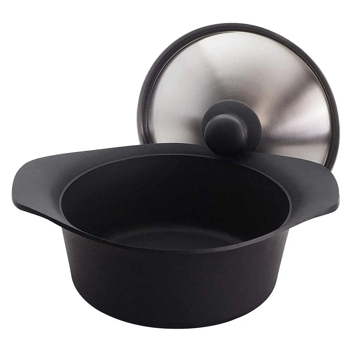 Sori Yanagi Cast Iron Induction Deep Casserole 22cm with Stainless Steel Lid