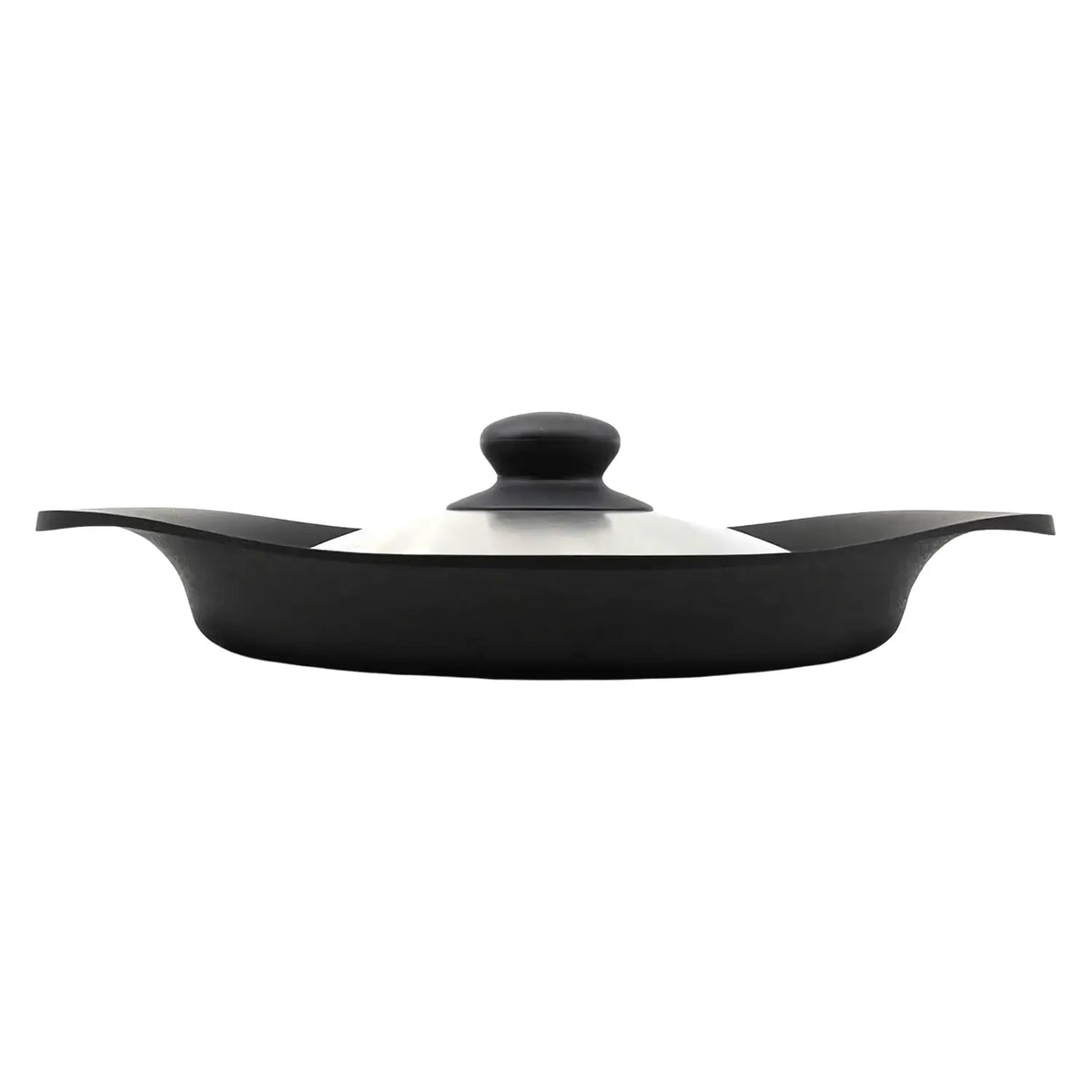 Sori Yanagi Cast Iron Induction Grill Pan 22cm with Stainless Steel Lid