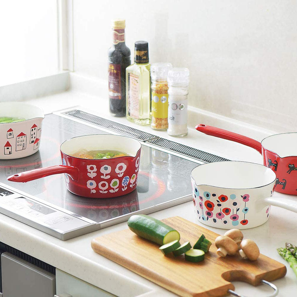 Yutaka Horo Plune Enameled Milk Pan Dot