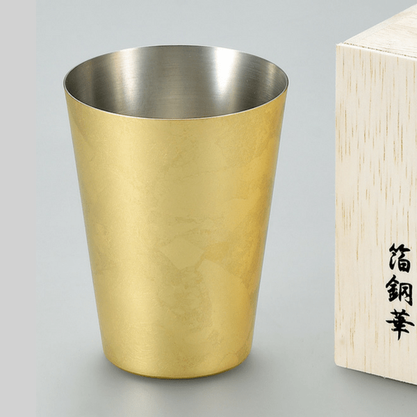 Asahi Shi-moa Kanazawa Gold Leaf Copper Tumbler 350ml (Gift-Boxed) Copper Drinkware
