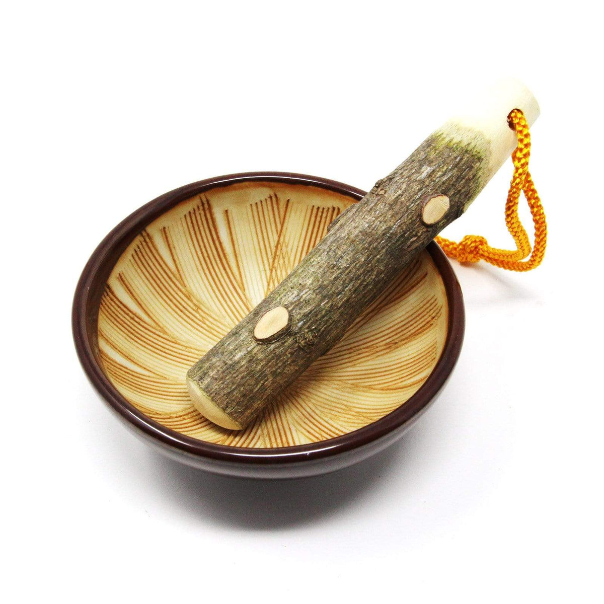 Yamacoh Traditional Seto-Ware Suribachi Mortar &amp; Surikogi Pestle - Small Mortar &amp; Pestles